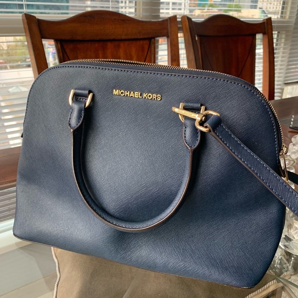 Michael Kors Dome Satchel Bag Emmy Saffiano Leather Medium Handbag